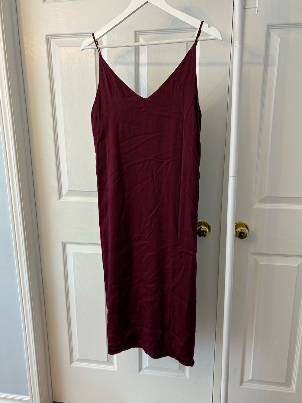 Gap Burgundy Lined Slip Midi Dress Size 10 Petite - Picture 10 of 12
